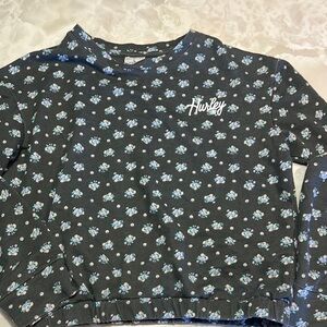 Girls Hurley Black Floral Sweatshirt size LARGE